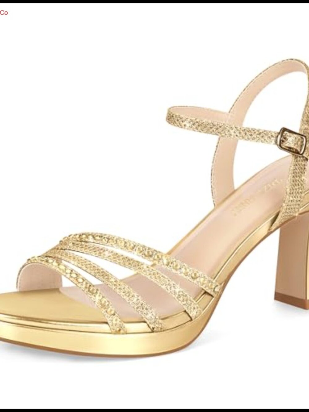 Platform Heels Chunky High Block Sparkly Rhinestone Open Toe Ankle Strap Dress
